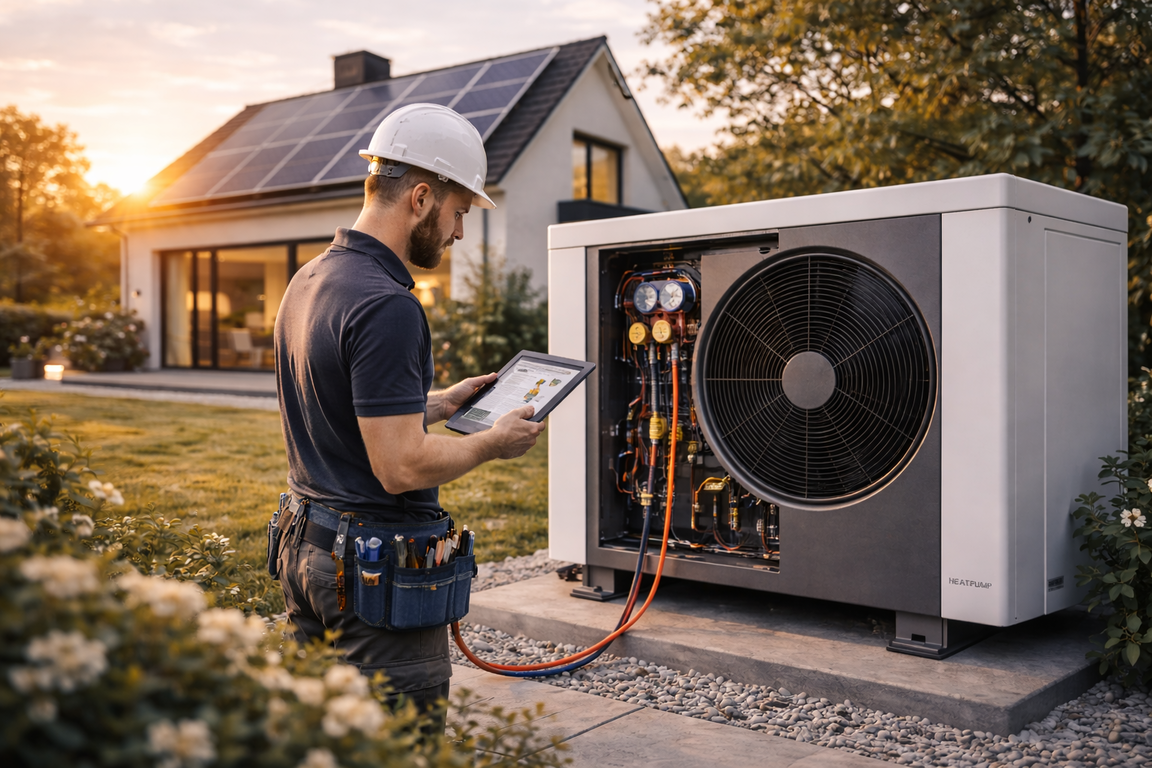Kombination aus Wärmepumpe und Solar